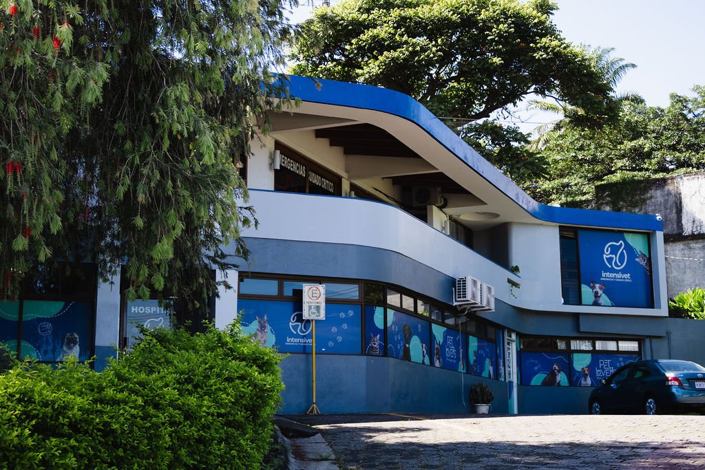 Fachada del Hospital Veterinario Intensivet en Sabana, San José